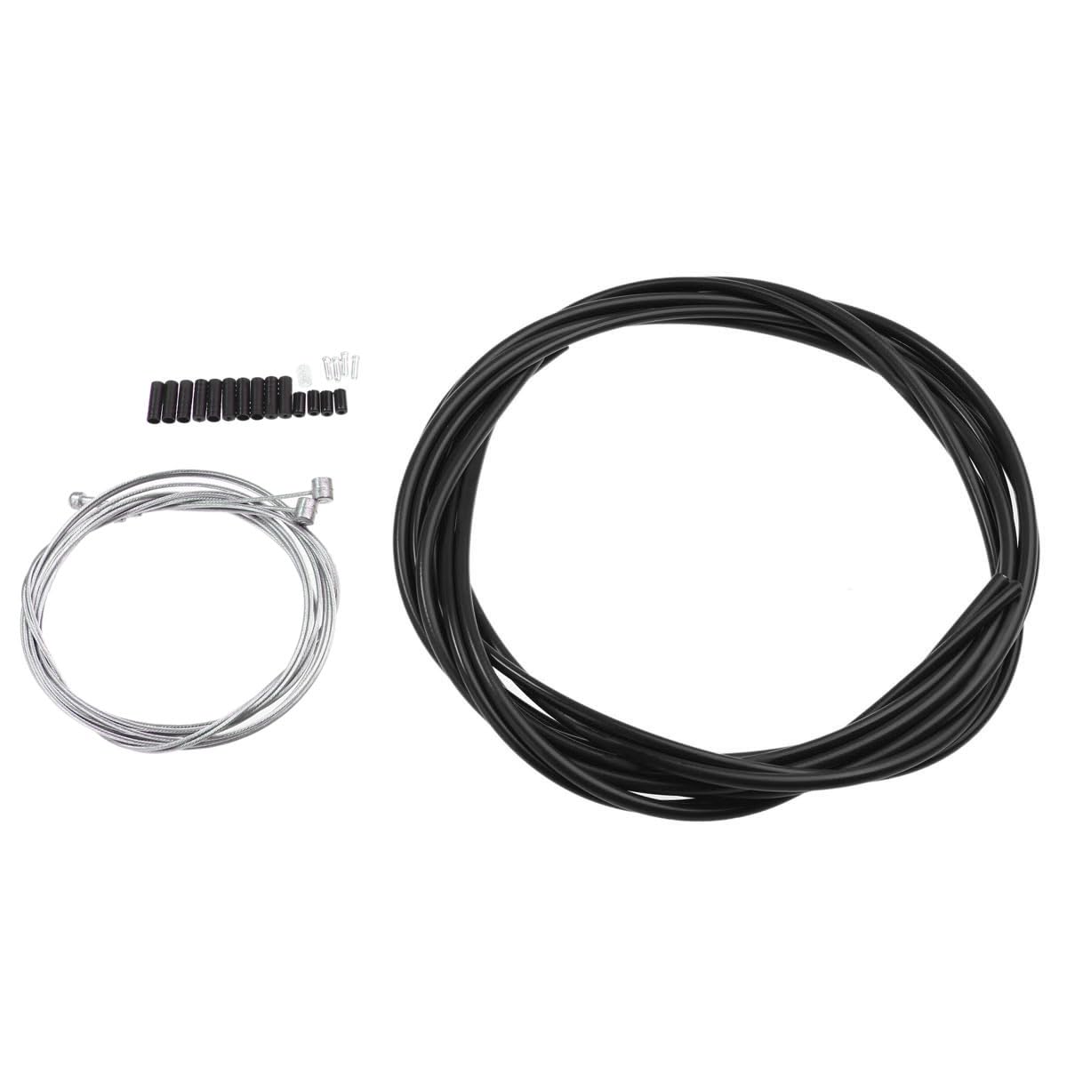 Bicycle Gear & Brake Cable Kit – Complete Front & Rear Inner and Outer Cable Set – Low-Friction, Compressionless, Lightweight Housing for Precise Shifting & Smooth Braking – Black
