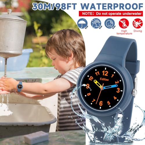 Image of Edillas Kids Watches Analog Boys Girls,Children Waterproof Wristwatch for Kids Toddler Easy to Read Learn Time Sport School with Soft Strap