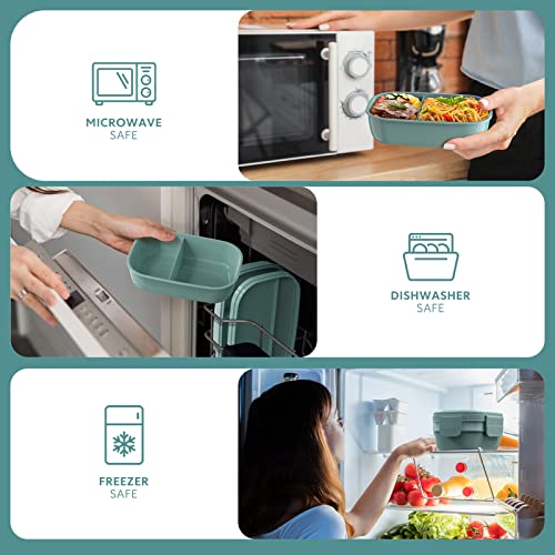 Image of HOMETALL Adult Lunch Box,3 Stackable Bento Lunch Containers for Adults