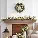 Valery Madelyn 6ft Pre-Lit Lemon Garland with Greenery, Thin Spring Summer Garland for Mantle with Lights, Artificial Fruit Vine for Stairs Fireplace Table, Farmhouse Kitchen Home Wall Party Decor