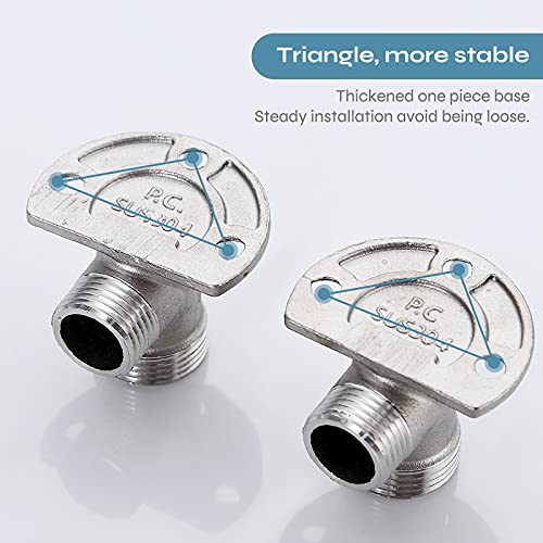 Kit de Recambio para Grifo de Ducha de Acero Inoxidable gotonovo, Roscas Macho NPT 1/2 x Roscas Macho G 3/4, Acabado Níquel Cepillado, para Conectar la mayoría de Grifos Comerciales de Pared miniatura 3