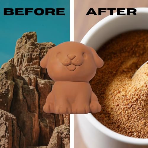 Image of Sifri 3D Brown Sugar Keeper 2-in-1 Set - Terracotta Clay Puppy & Spoon Saver Softener - Cute Kitchen Storage & Freshness Holder for Sugar - Gift for Bakers (1, Dog and Spoon)