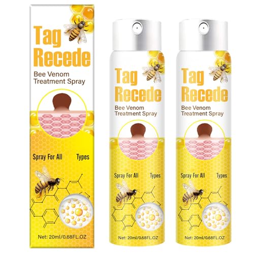 2 Stück Tag Recede Bienengift Spray Natürlicher Extrakt Einfach anzuwenden Bee Venom Spray für alle Hauttypen Geeignet