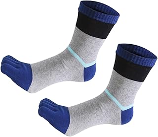 TENDYCOCO 1 Pares De Meias De Dedo Do Pé Meias De Inverno Meias Para Mulheres Meias De Algodão De Cinco Dedos Meias De Natal Meias De Dedo Meias Masculinas Azuis Meias De Meio Dedo Do Pé