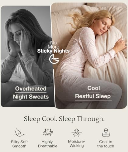 Image of GYS Bamboo Viscose Sleep Sets for Women Long Sleeve Crew Neck Pajama Sets with Pockets
