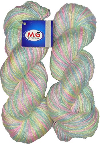Image of M.G Woolen Mills Craze Marble Green (500 gm) Wool Hank Hand Knitting Wool /Art Craft Soft Fingering Crochet Hook Yarn, Needle Knitting Yarn Thread Dyed