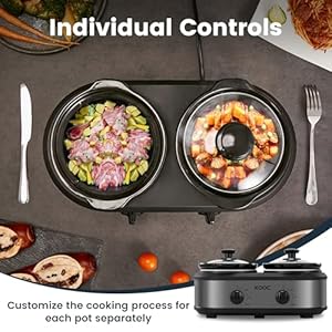 Koocdoublesmallslowcookerbuffetserverandwarmer2minipotswith3individualadjustabletempdualceramicpotsfreelinersforeasycleanupstainlesssteeltotal25quartgreyround Urban Country Home Decor Kooc double small slow cooker buffet server and warmer 2 mini pots with 3 individual adjustable temp dual ceramic pots free liners for easy clean up stainless steel total 25 quart grey round urban country home decor