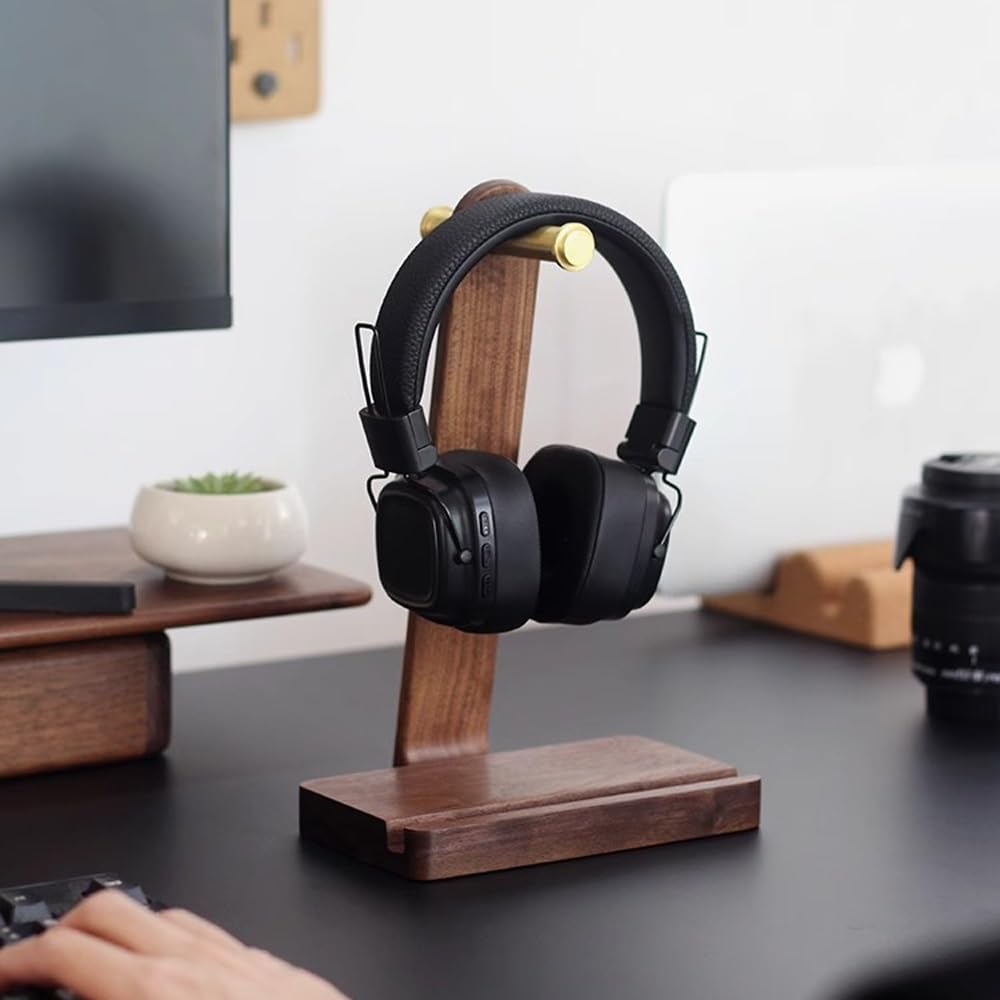 Supporto for Cuffie da scrivania - Supporto for Cuffie da scrivania in Legno massello - Supporto for Cuffie da Gioco, Supporto da scrivania for Cuffie Resistente in Legno