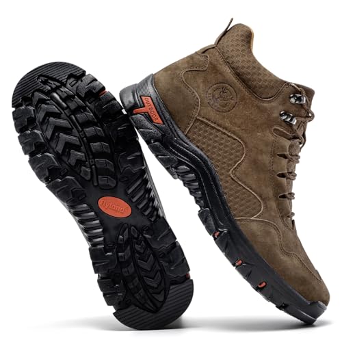 Image of FLYLAND Men's Chukka Boots Casual Leather Shoes Ankle Shoes Non Slip Breathable Comfortable Mid Top for Outdoor Driving Walking