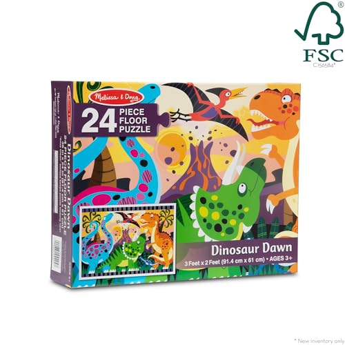 Melissa & Doug Dinosaur Dawn Jumbo Floor Puzzle (24 Pieces, 2 x 3 Feet), Jigsaw Puzzle for Preschoolers and Kids Ages 3+ - FSC Certified - image 5