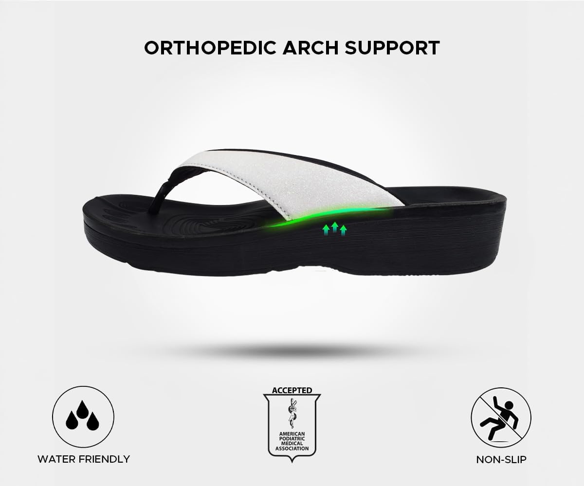 AEROTHOTIC Flip Flops for Women with Arch Support Plantar Fasciitis Orthopedic Cushioned Footbed Comfortable Non-Slip Sole with Padded Straps Dressy Casual Recovery Women Sandals - Image 5