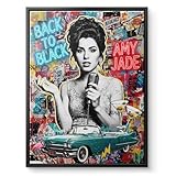CANVEO Amy Winehouse Poster, Pop Art Leinwand Bild, Back to 