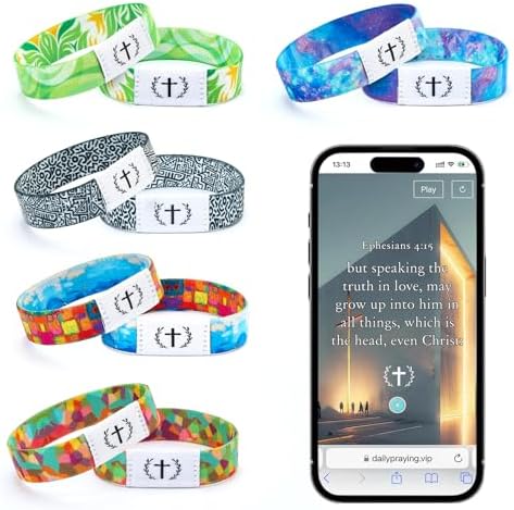 5 Pack Daily Bible Verse Bracelets, Colorful Inspirational Bracelet Bible Christian Wristbands Jesus Jewelry Gifts Faith Reminder for Women Men