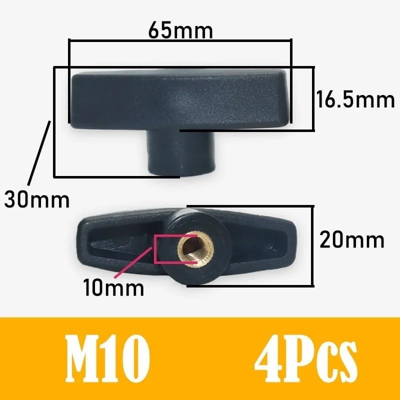Hand twist plastic nut handle(4pcs M10)
