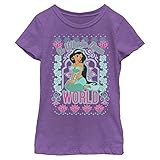 Disney Girl's Jasmine World Sweater T-Shirt, Purple Berry, X-Small