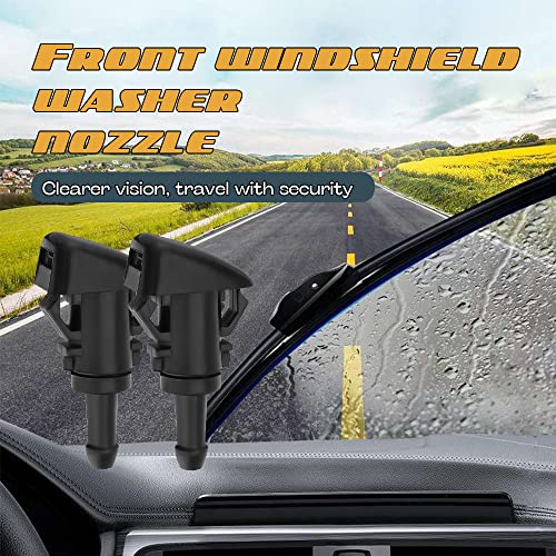 Windshield Washer Nozzles Kit - 2 Meter Universal Washer Fluid Hose And Front Windshield Washer Jet With Connector, Compatible With Chrysler, Ram, Replaces Oem #: 4805742Ab, 5113049Aa #TOP6