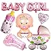 Baby Shower Dekoratione Mädchen, Baby Girl Ballon, Baby Dusche Party Deko Rosa, Geschlecht Offenbaren Ballon, Babyparty Deko Mädchen Babyflasche, Fußförmige Kinderwagen Helium Folienballon