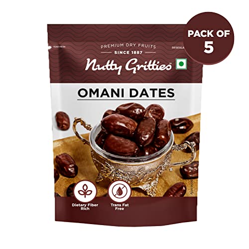 Image of Nutty Gritties Premium Dates - Omani (Khajoor) - 175g (Pack of 5 Eack Pack 35g)