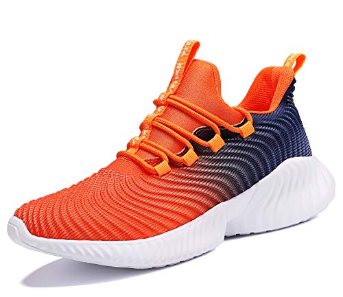 FANGFIUP Boys Running Shoes Kids Sneakers Girls Athletic Tennis Shoe Breathable Lightweight Slip