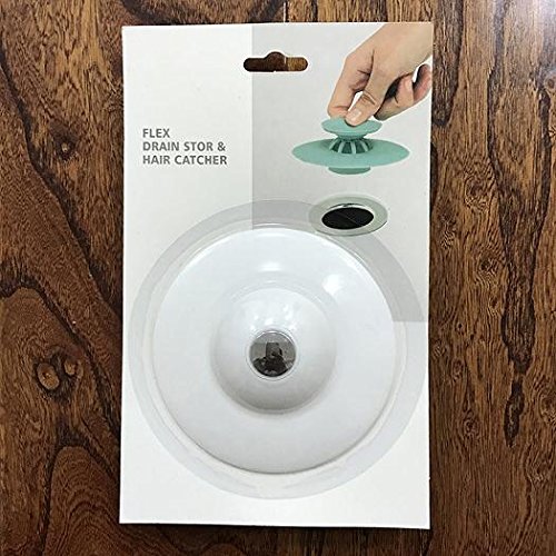 White Bath Hair Catcher Stopper Shower Drain Filter Hair Trap stops