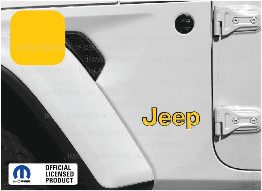 Decal Mods Fender Jeep Fender Flat Overlay Decal Graphic fits Jeep Wrangler JL/JT (2018-2024) (Set of 2) Yellow CY | SJ8Z3