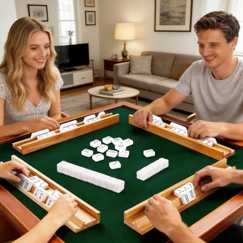 Set de 4 soportes de mahjong con empujadores magnéticos miniatura 7