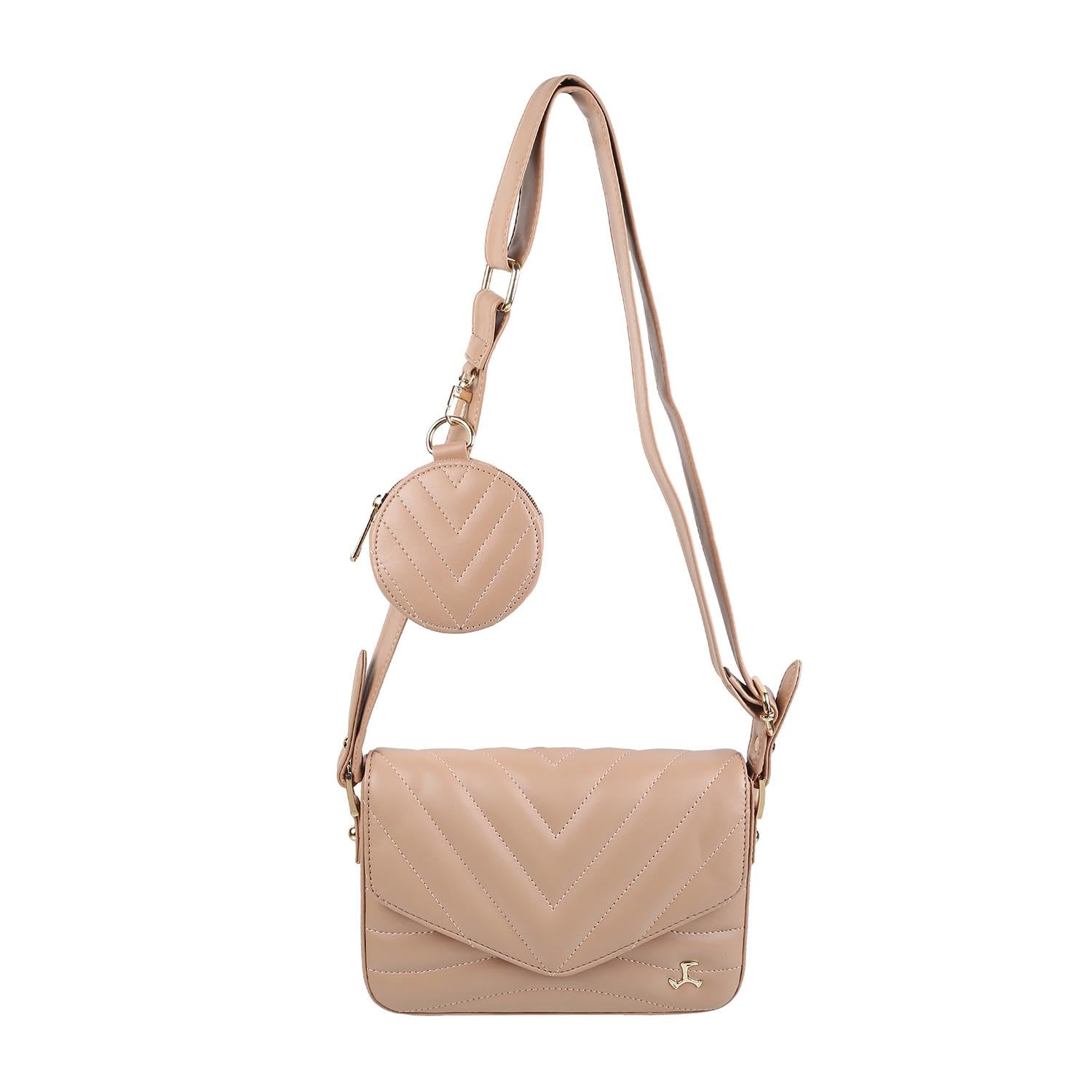 Mochi Beige Faux Leather Secure Magnet Snap Casual Sling Bag For Women (B0CV5TRM64) Amazon Price History, Amazon Price Tracker
