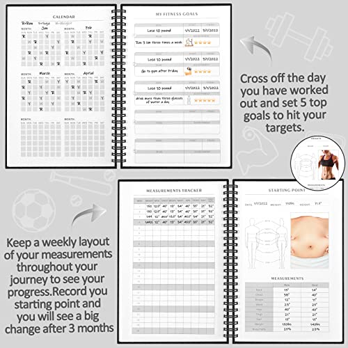 EPEWIZD Food And Fitness Journal Hardcover Wellness Planner Workout - View #5