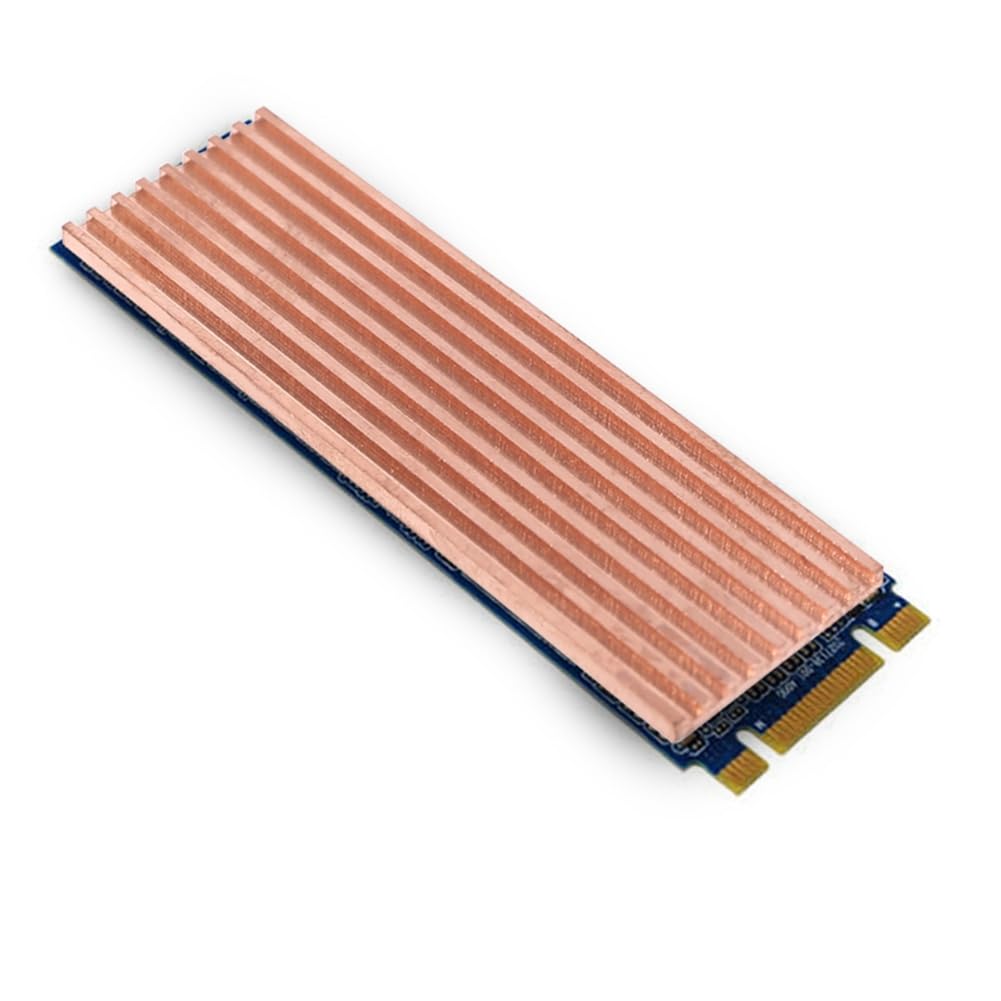 Bloepum Pure Copper Heatsink Cooler Heat Sink Thermal Conductive Adhesive for M.2 2280 PCI-E NVME SSD 2mm