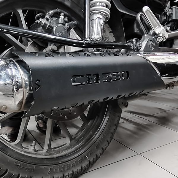 Image of Exhaust Guard | Heat Shield Cover | Exhaust Protector Compatible with Honda CB350 (Pack of 1) (Black)