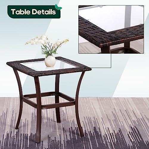 Niubya 3 Piece Wicker Rocking Chair Patio Furniture Sets thumb #3