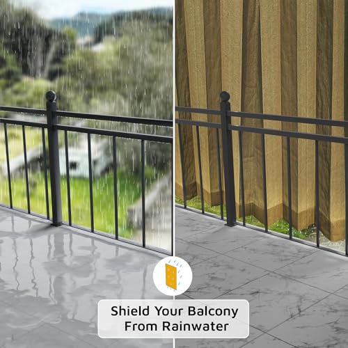 Image of HIPPO 160 GSM Outdoor Sun Blocking Balcony Eyelet /Grommet Curtains Sun & UV Protection, Light Filtering 4.5FTX8FT Door Curtain (Camouflage-Beige)