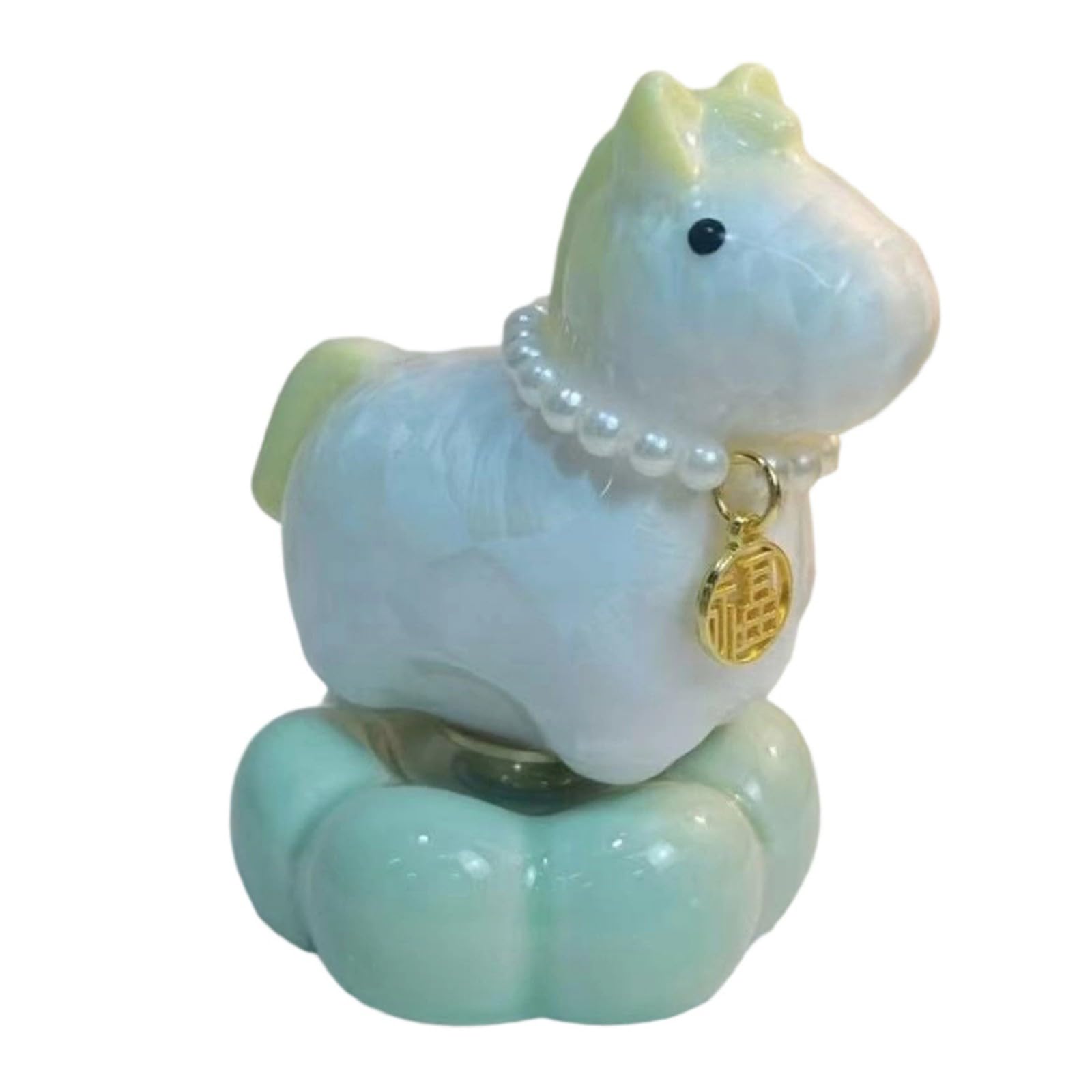 HDOYTXXM Rotating Horse Figurine Spring Festival Ornament Good Luck Charm for Desk Car Ceramic Horse Figurines Home Decors
