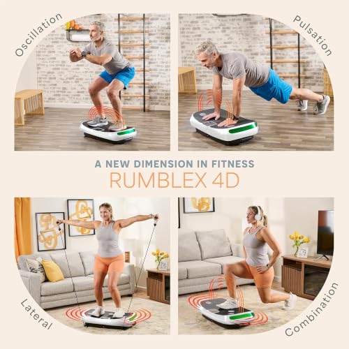 Image of Lifepro Rumblex 4D Curved Vibration Plate Exercise Machine - Triple Motor, 7 Modes & 60 Speeds Vibrating Platform Machine - Full Body Vibration Plate for Lymphatic Drainage & at Home Workout
