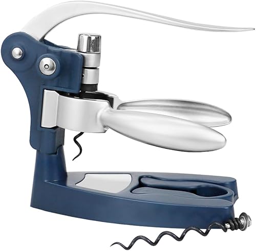 MichaelGraves Rabbit - Abrebotellas de vino con palanca vertical – Base de sujeción, sacacorchos extra largo y removedor de papel de aluminio