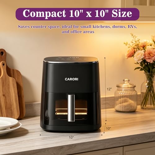 Image of 6Qt Air Fryer with Viewing Window, 12 Preset, Large Capacity, 400℉ Max Crisp, 1700W Quick Even Easy Meals, Nonstick Dishwasher Safe Basket, Bake Roast Dehydrate Reheat