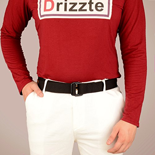 Plus Size 39-75'' Long Double Ring Big Mens Canvas Fabric Cloth Belts Black2