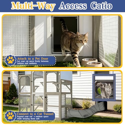 Image of PetsCosset 67 inch H Large Walk-in Catio Outdoor Cat Enclosure with Storage