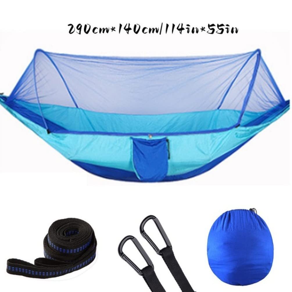 Amache Amaca da Campeggio Pop-up Doppia Oversize Portatile 114x55 Pollici con zanzariera Letto da Viaggio Amaca Altalena in Nylon Amache per Esterno