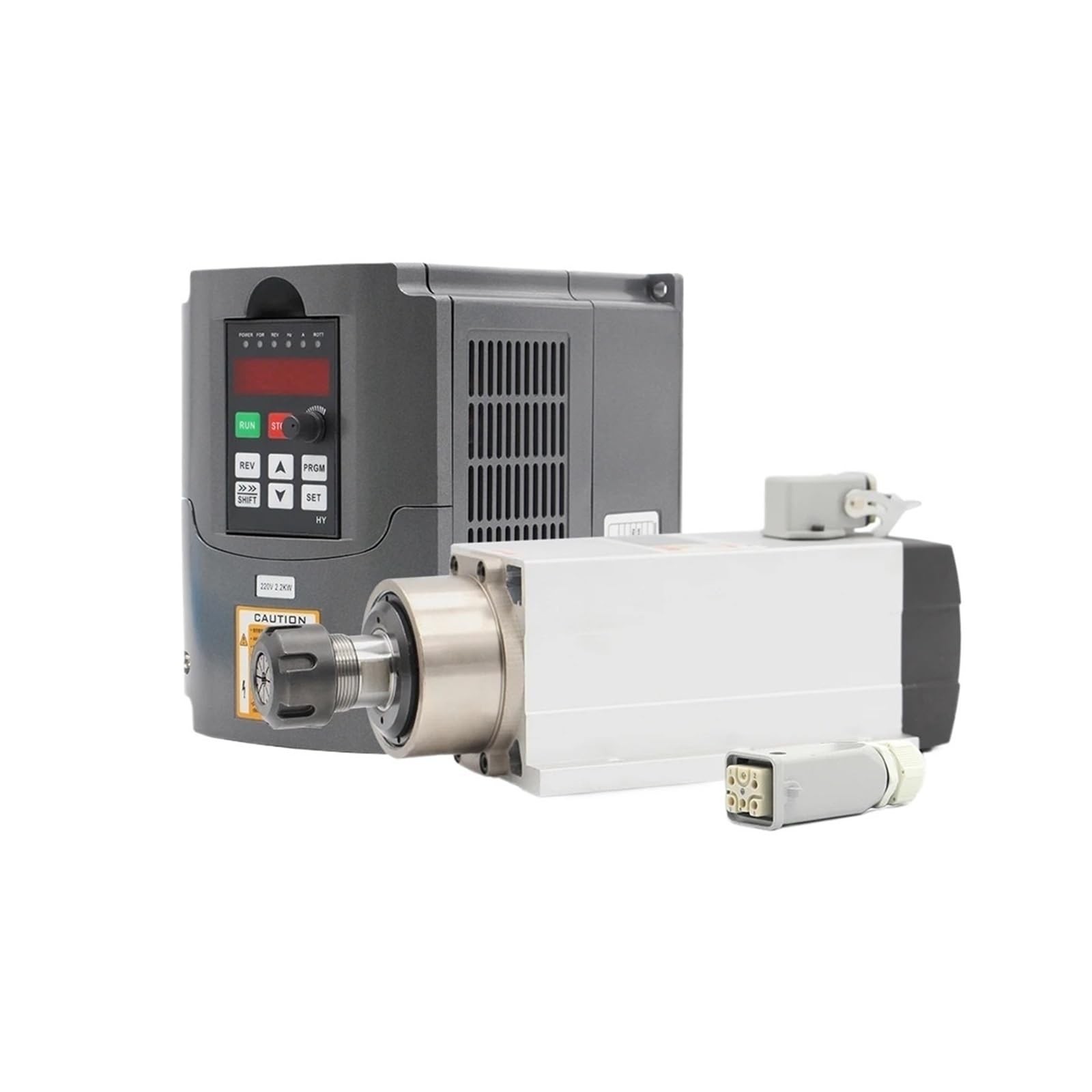 KACOME Air-Cooled Spindle 2.2kw ER25 4 Bearings 220v/380v Flange Ceramic Ball Bearing 2.2kw Frequency Converter VFD(Ceramic Ball Bearing,380V)