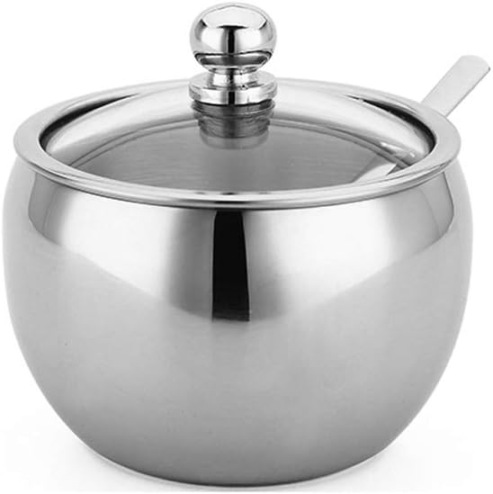 304 Stainless Steel Visual Glass Lid Seasoning Box Salt and Pepper Jars for Spices Box Bottle Cooking Tools Salt and Pepper Set (Size : One Pack) (One Pack)