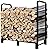 Fandature 4Ft Firewood Rack Adjustable Fireplace Wood Holder For Outdoor Indoor Storage Log - Heavy Duty Fire Log Lumber Stand Stacker, Black