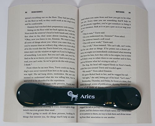 BookBone (TM) - Made in The USA - The Original Weighted Rubber Bookmark - Printed with - Zodiac Symbol Aries - Holds Books Open