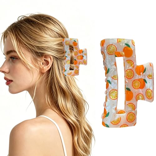 Pinza para cabello naranja de acrílico miniatura 1