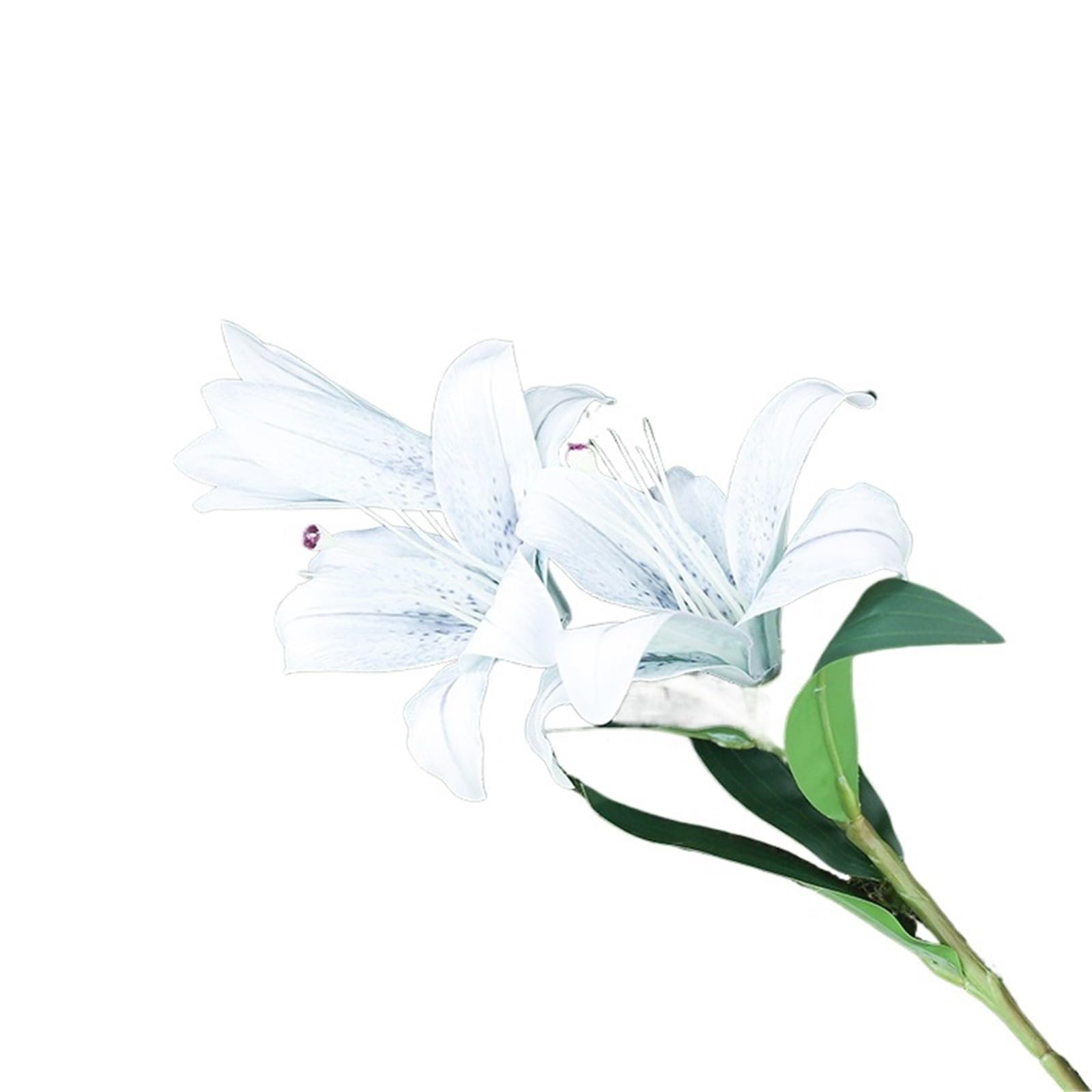 LXLAEOANG Artificial Flower Branches 3 Heads Retro Long Branch Real Touch Lily Artificial Flower Party Wedding Decoration Home Garden Arrangement(Color1)