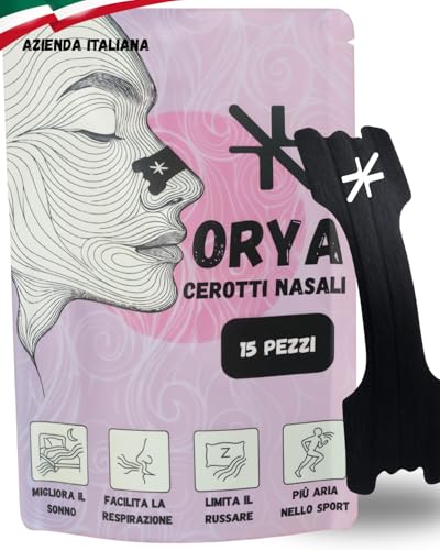Cerotti Nasali Antirussamento e per lo sport – Dilatatore Nasale per Respirare Meglio, Riduce il Russamento | Confezione da 15 Strisce - ORYA
