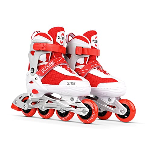 OLSSON Patines en línea niña niño Lite - Talla 28-35 - Sistema de Tamaño Ajustable - Rodamientos 608Z - chasis Resistente al Impacto - Ruedas 64/70MM - Sujeción Regulable - Homologado (Halley, 36-39)