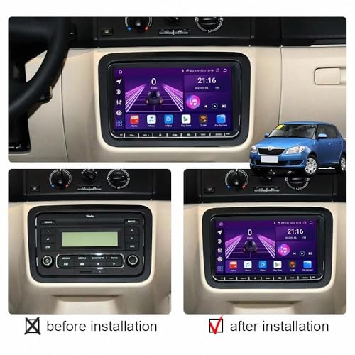 Radio de coche con Carplay para VW, solucione el aparcamiento con cámara HD 2