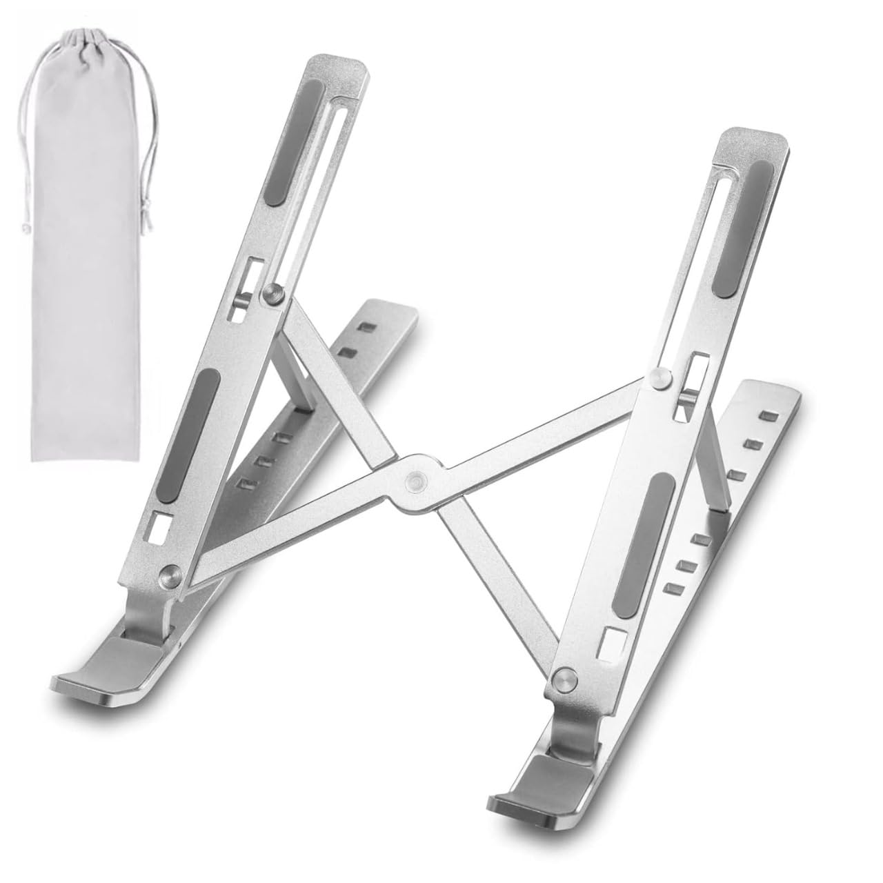 Cross Aluminium Laptop Stand with 7 Adjustable Height, Ventilated, Foldable, Portable Laptop Stand for Desk & Table Mount Upto 15.6 inch Laptop with Carry Pouch (B0CRPD8G1P) Amazon Price History, Amazon Price Tracker