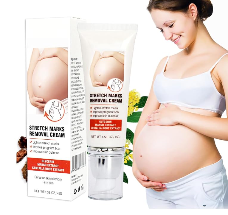 Crema Estrias Embarazo, Crema Reafirmante Postparto, Crema Antiestrias Embarazo, Previene y Reduce la Formación Estrías y Cicatrices, Eliminar Cicatrices del Embarazo, 45g